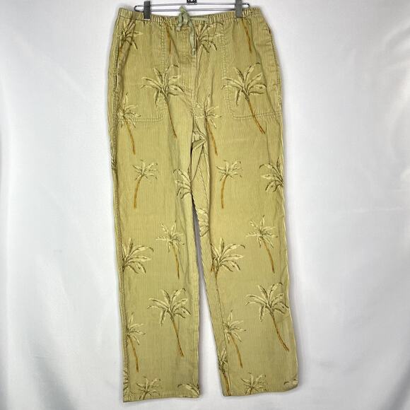 TAHITI REEF CLUB Size Large 100% COTTON Palm Tree Corduroys - Picture 1 of 9